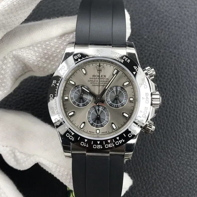 Rolextop-tier watch new Daytona series men's brown dial rubber strap mechanical watch back cover picture