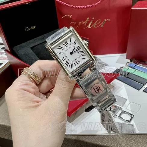 1:1replica watch tank DR factory Cartier silver white dial medium quartz steel braceletbraceletlive photos