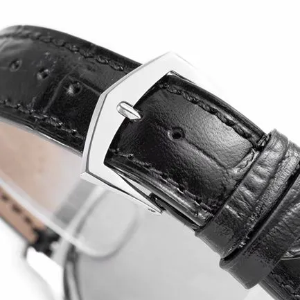ZF Factorytop-tier watch Patek Philippe men's white dial black belt mechanical classical series leather strap watch movement picture