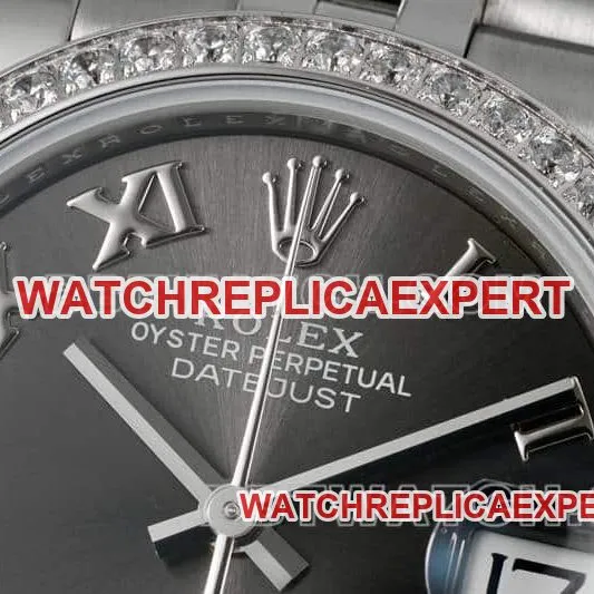 ARF FactoryRolex log 1:1super dark gray plate Roman numerals diamond bezel31mm five grid link 278289side live photo