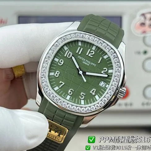 Patek PhilippePPM factory top-tier watch Aquanautgreen dialdiamond bezel5167clasplive photos