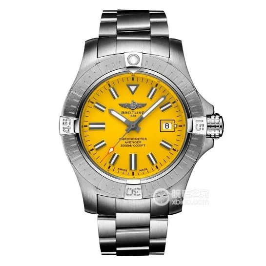 Original Breitling Avengers yellow plate steel bracelet model A17319101I1A1clasplive photos