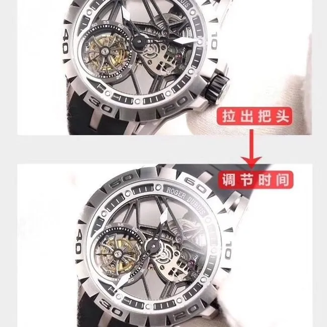 JB Roger Dubuis King Series tourbillon watch comparison original review front view
