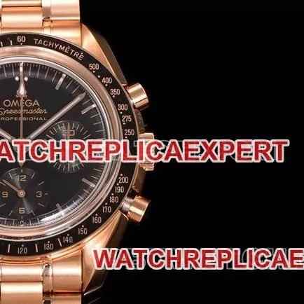 top-tier watch Speedmaster N1 factory Omegablack dialrose goldsteel bracelet caseback live photo