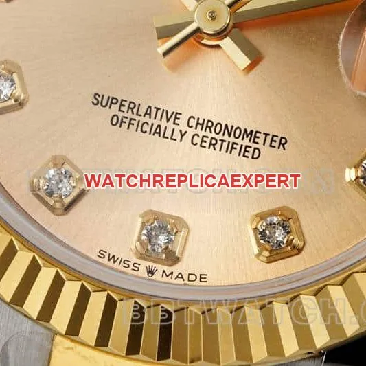 ARF FactoryRolex log gold plate 31mm gold three grid link 278273front live photo