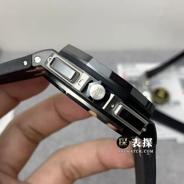 JF factory Audemars PiguetRoyal Oak offshore type 264001:1super watch men's black panda steel bracelet model pictures and prices side live photo
