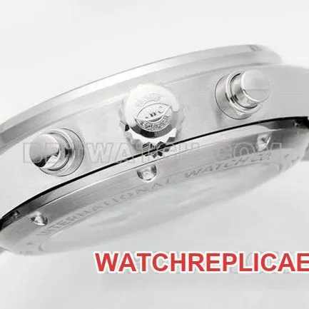 IWCtop-tier watch APS factory pilot blue dialchronograph69385movementsteel bracelet model side live photo