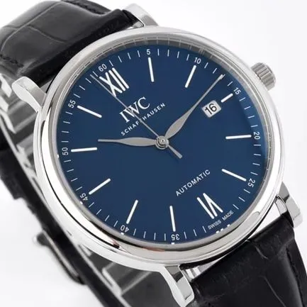 ZF Factorytop-tier watch IWC Portofino series automatic movementleather strap watch front view