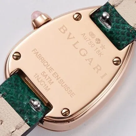 BV factory Bvlgaritop-tier watch ladies green dial green strap quartzSerpenti series leather strap watch clasp picture