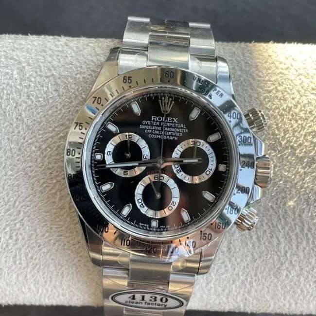 top-tier replicaRolexC factory new white steel Daytona4130movement men's watch front view