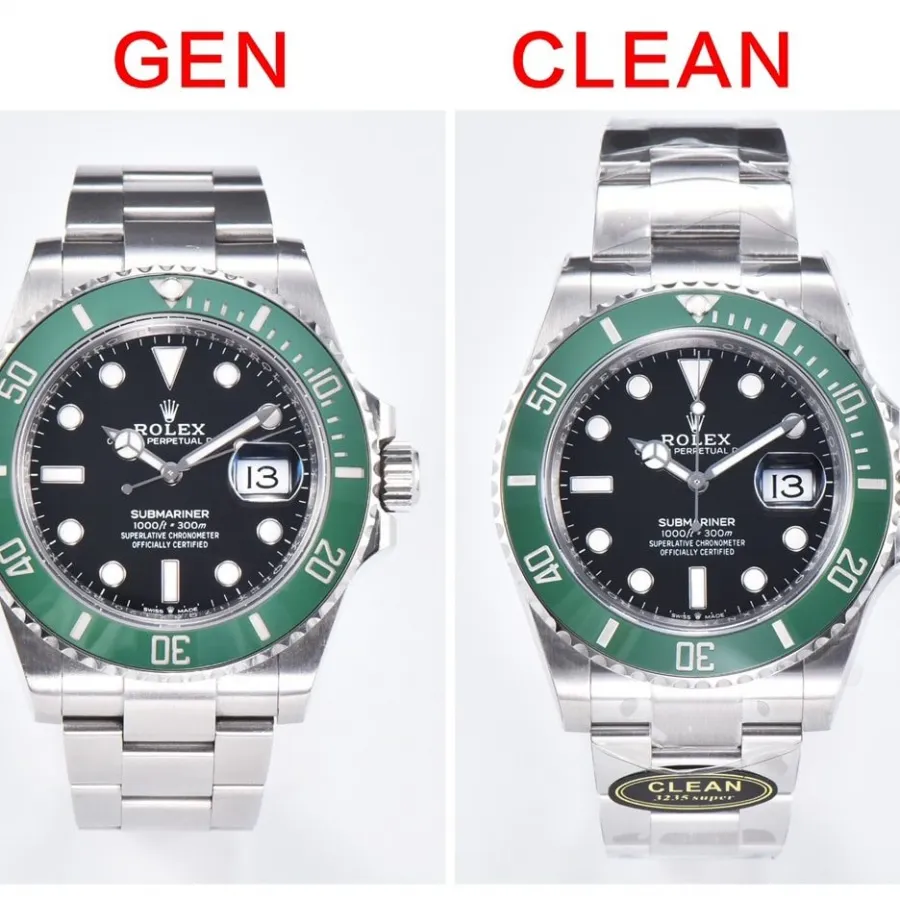 C Factory Green Ghost 126610 Real vs. Fake Review Rolex Top Watch Buckle Comparison Chart