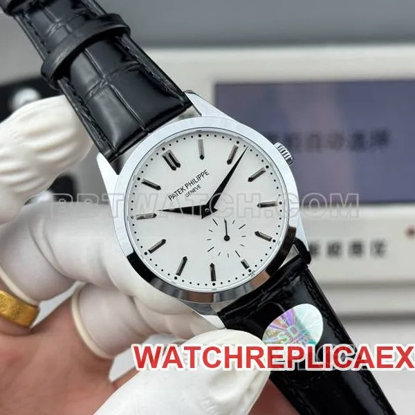 Patek Philippe1:1replica watch SDF factory classic white dial39mmleather strap model side live photo