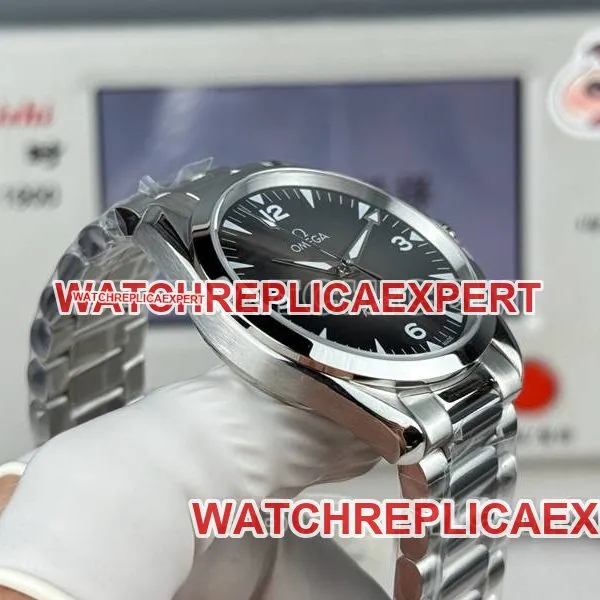 Omegatop-tier watch Seamaster gray plate 38mm steel bracelet model side live photo