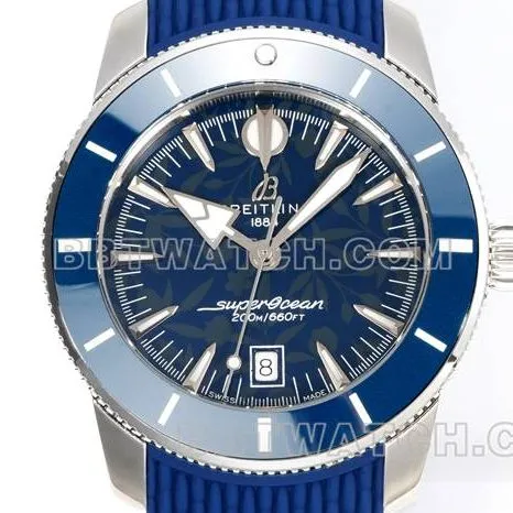 top-tier watch BLS factory super ocean culture Breitlingblue dial rubber braceletside live photo