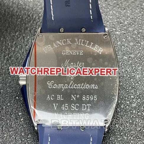 Frank Muller watch ABF factory V45 diamond disc diamond case blue leather braceletcaseback live photo