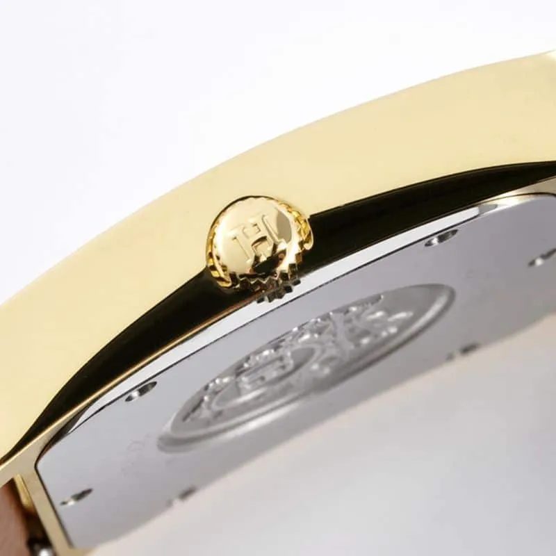 Hermès ladies' watchtop-tierhigh-quality replicaHeureH series quartz square fashion watch khaki braceletrose gold plate clasp picture