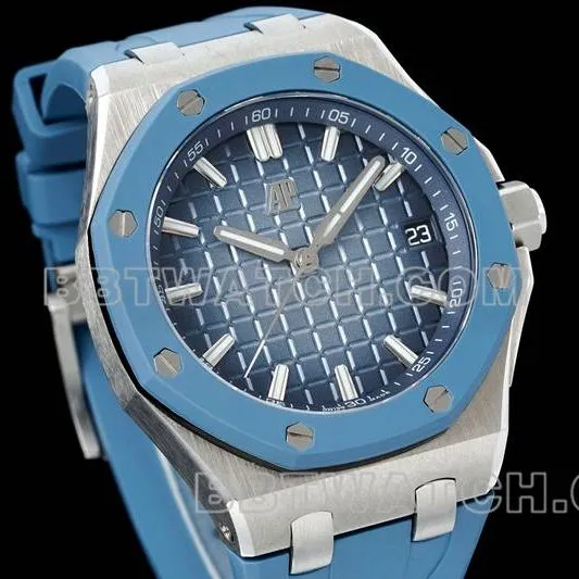 Audemars Piguet Watch APP Factory Royal Oak Offshore Smoked Blue Dial Mechanical Rubber Model 15605side live photo