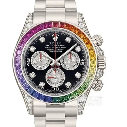 IPK factory DaytonaRolex1:1replica watch black panda plate rainbow diamond white ceramic watch clasplive photos