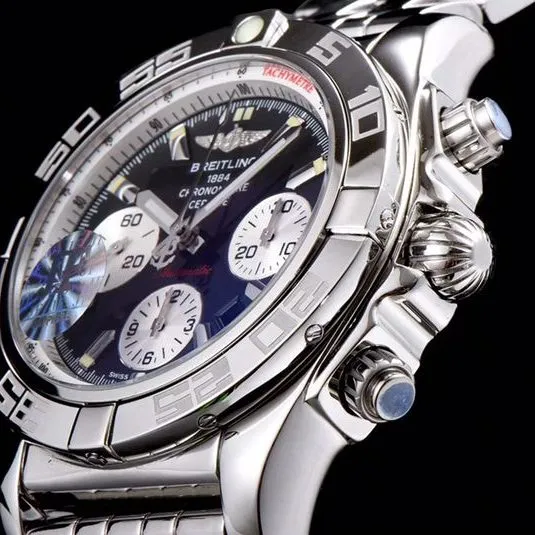 Breitlingtop-tierhigh-quality watch aviation chronograph series AB011011 men's steel bracelet mechanical watch detail shots