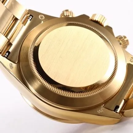 top-tier replicaRolex men's black dial gold band Daytona rainbow model full automatic movement watch front view