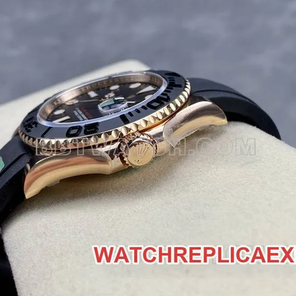 Rolex collectible watch ARF Factory Yacht-Master black dialrose gold case 42mm rubber model clasplive photos