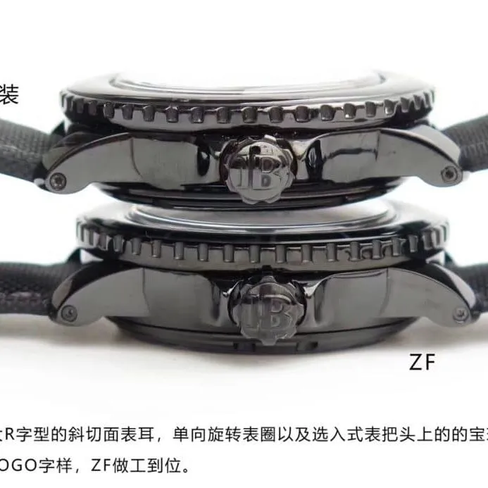 ZF Blancpain Fifty Fathoms 5015-11C30-52 Black Manta Front View Watch Authenticity Comparison Review Front View