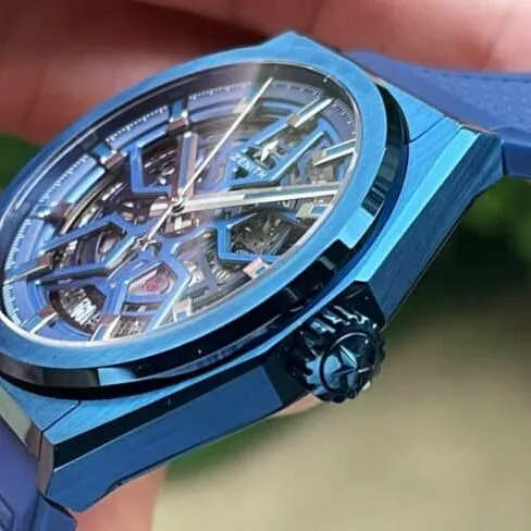 top-tier replicaLF Zenith blue dialDEFY series new upgraded version of men's watch movement picture