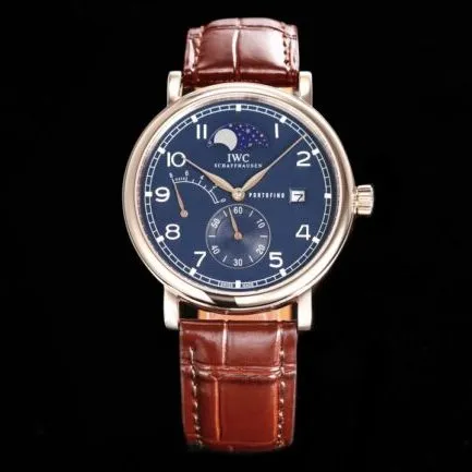Big factory high-quality replicaTWAIWC Portofino series blue dialIW516409 see-through watch detail shots