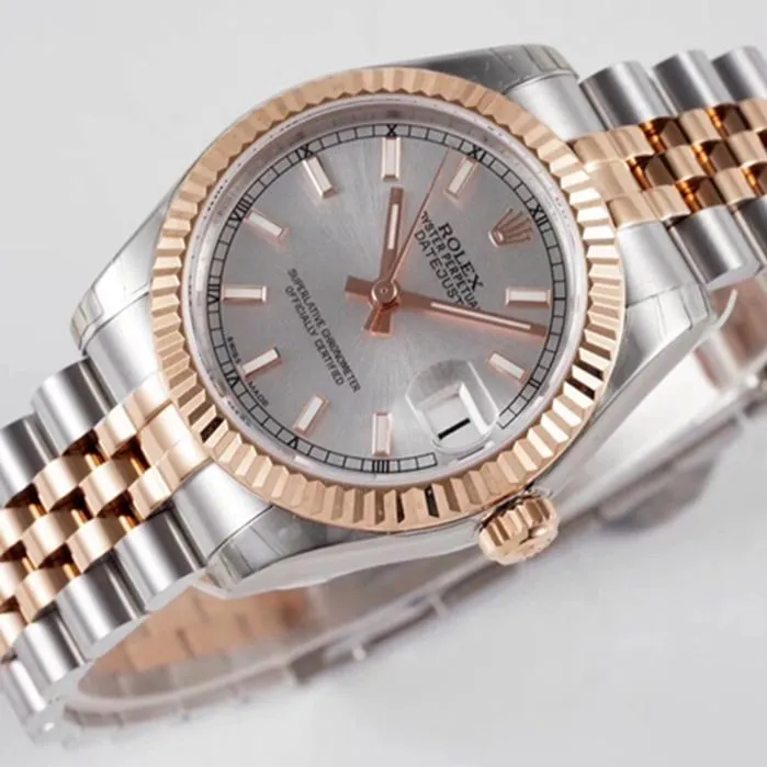Top-tier watch Rolex men's gray plate Oyster Perpetual Datejust 31mm series steel bracelet watch clasp picture