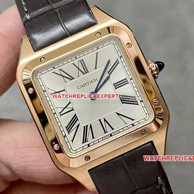 F1 factory Cartier Santos top-tier 1:1high-quality replicasilver dialrose gold medium size WGSA0021braceletlive photos
