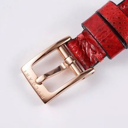 BV factory top-tier watch Bvlgari women's red plate red strap Serpenti series quartzleather strap watch front view