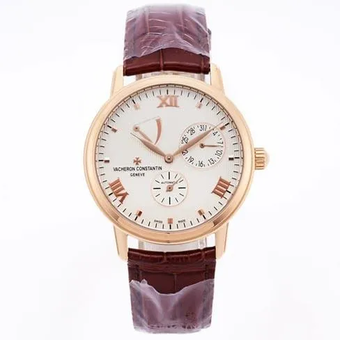 APEX factory top-tier watch Vacheron Constantinautomatic movement men's white dial red strap inheritance series leather strap watch leather strap picture