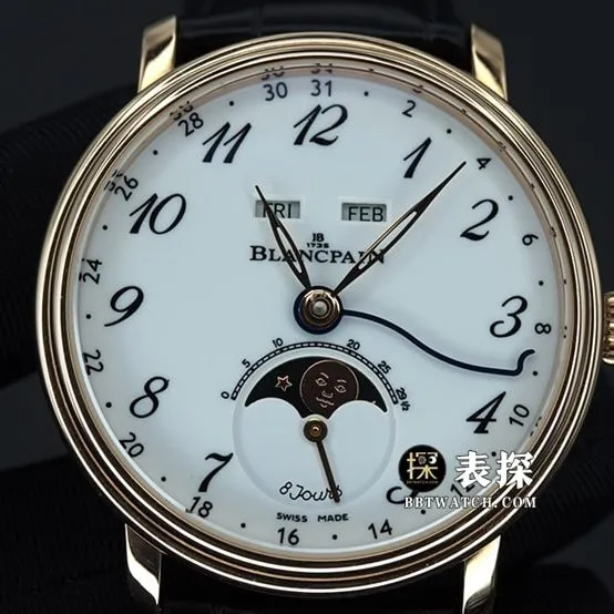 OM FactoryBlancpain classic 6654top-tier 1:1high-quality watch men's moon phase display white dialleather strap model pictures and prices bklive photos