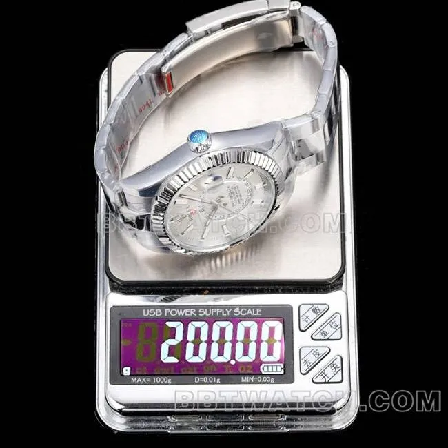 collectible watch Navigator AR+ factory Rolexwhite dial mechanical steel braceletside live photo
