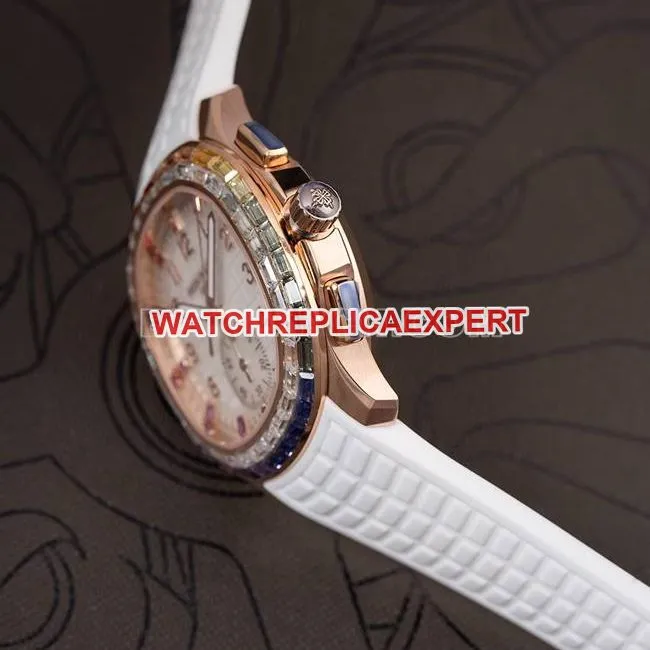 collectible watch PPM factory Patek PhilippeAquanaut mechanical white rubber braceletclasp live photos