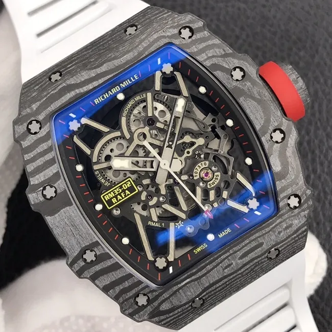ZF Factorytop-tier watch Richard MilleRM035-2black dial white rubber strapautomatic movement watch clasp picture