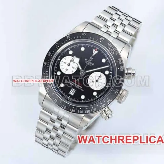 ZF factory Tudor Biwan top black plate chronograph steel belt model M79360 back actual photo