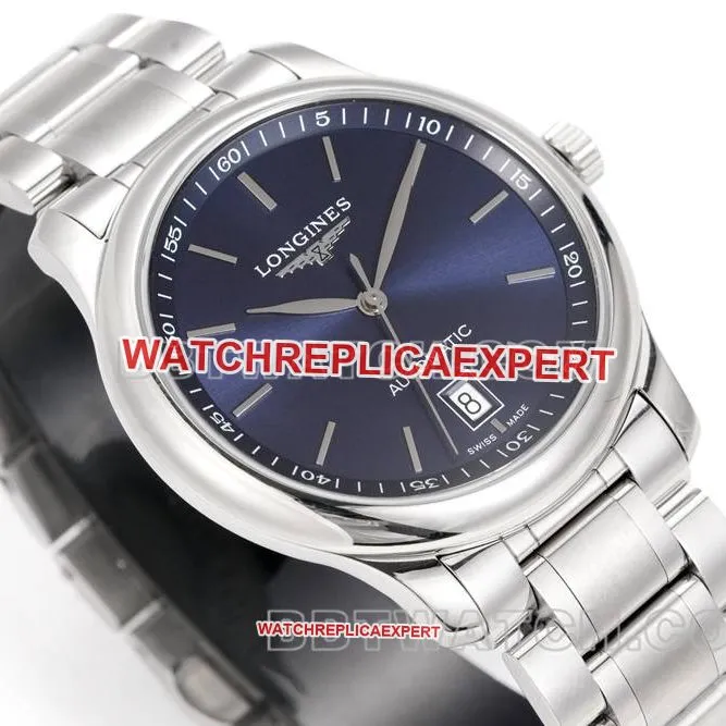 Longinestop-tier watch XC factory famous blue dial stick hour mark L888mechanical movementsteel bracelet model side live photo