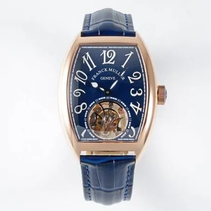 ABF factory top-tier Frank Muller watch manual winding mechanical men's blue dial blue belt movement picture