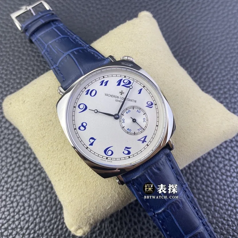 AI factory Vacheron Constantin historical masterpiece watch men's silver white dial crooked neck leather strap model pictures and prices front live photo