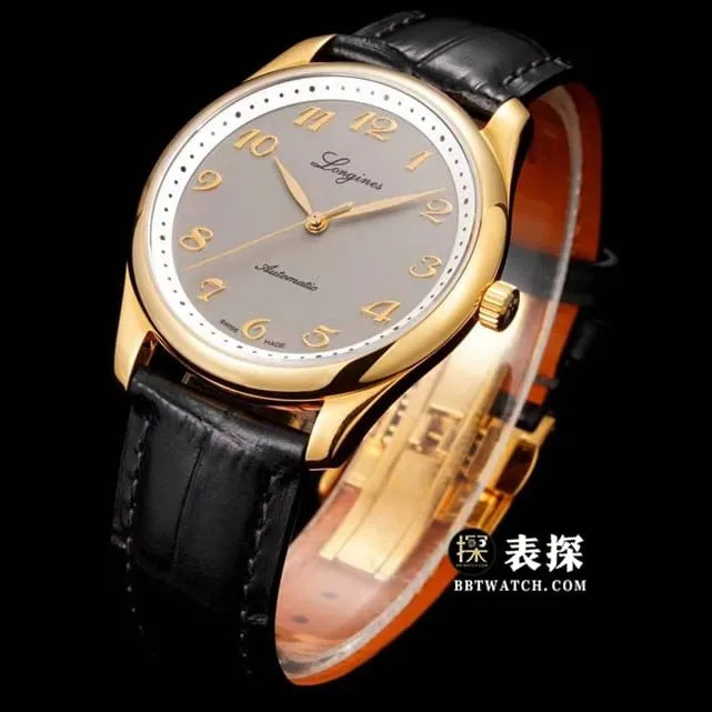 Watchmaking tradition Longines1:1replica watch gray plate leather strap model L2.793.6.73.2braceletlive photos