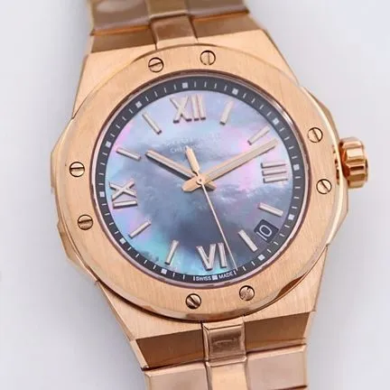 top-tier replicaChopardsuper watch men's blue dial gold steel braceletautomatic movementALPINE EAGLE series 41mm watch clasp picture