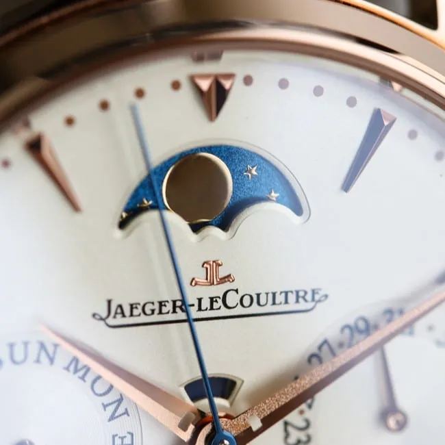 TW factory Jaeger-LeCoultremoon phase watch three major complex function master series fully automatic movement men's white dial brown belt watch top-tier replicaleather strapmovement picture