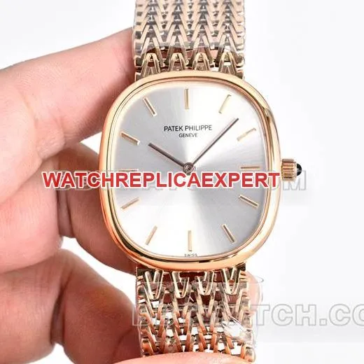 1:1replica watchPatek PhilippeGOLDEN ELLIPSEsilver dialrose gold5738caseback live photo