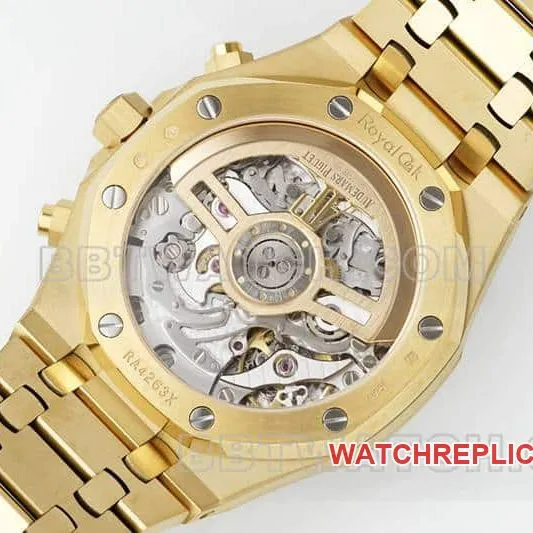 APS factory Audemars PiguetRoyal Oak1:1super smoked gold plate chronograph26240front live photo