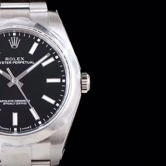 Rolextop-tier watch Oyster Perpetual series men's mechanical black dialsteel bracelet watch movement picture