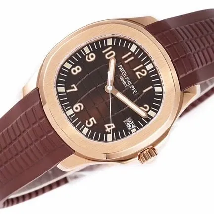 ZF FactoryPatek Philippetop-tier watch men's brown plate rubber strap mechanical underwater explorer series V3 version watch side view