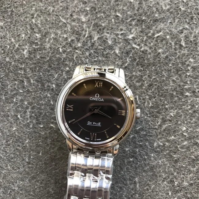 DK factory top-tier replicaOmega1:1 watch women's black dialsteel bracelet new natural real diamond quartz butterfly series watch side view