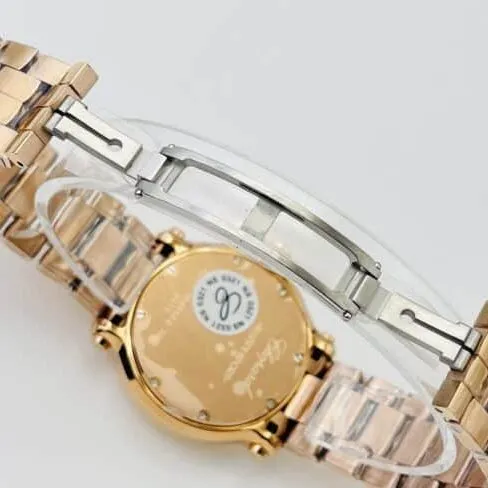 YF factory top-tier watch ChopardHAPPY DIAMONDS series 18K gold white dial ladies watch movement picture