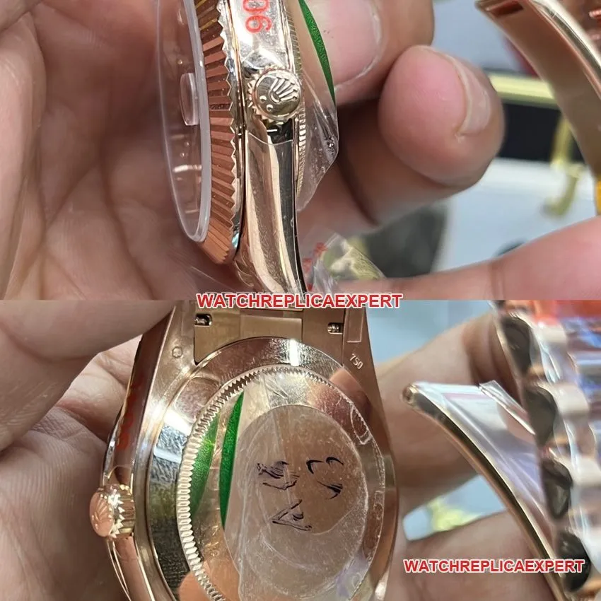 GM FactoryRolexDay-Date type top-tier 1:1high-quality replicarose gold disk braceletlive photos